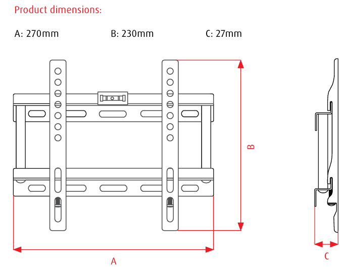OMP M7414 FIXED TV WALL MOUNT - SMALL