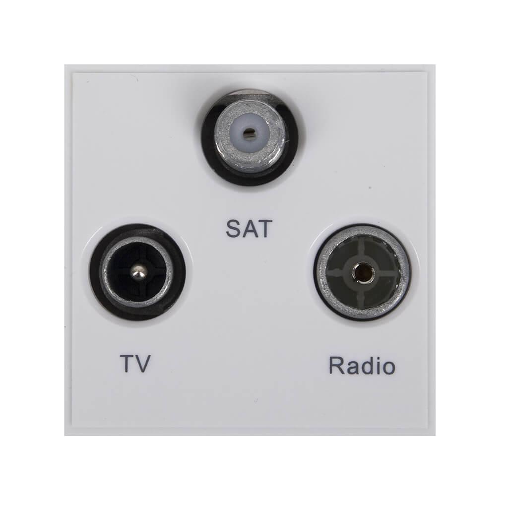 Triplexed TV/Radio/Sat Module White