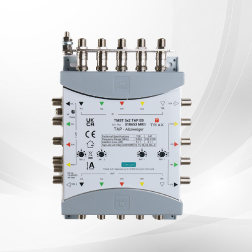 TMST 5x2 TAP EB 5 Input 2 Way Tap | Adjustable 12–30dB Satellite Multiswitch Tap with Earth Bond Bars