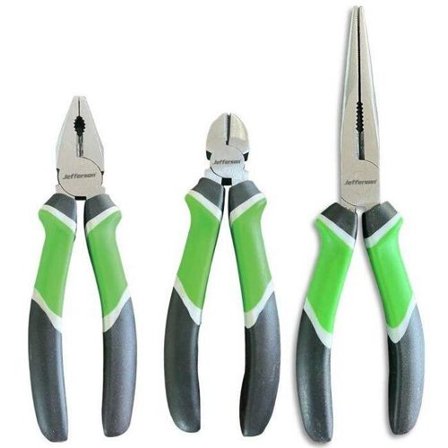 Jefferson Essential Hi-Vis Plier Set – 3-Piece High-Visibility Hand Tools