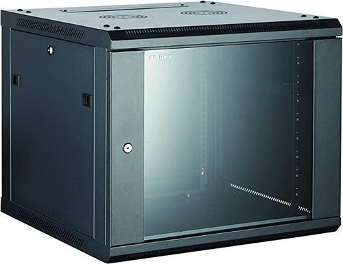 18U Deep Wall Mount Data Cabinet – 550mm 19″ Network Rack with Lockable Glass Door
