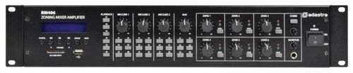 adastra RM406 100V Mixer Amplifier 6 x 40W + USB/SD/FM/Bluetooth