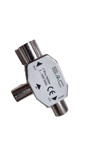 2 Way Splitter with IEC Connector | TV Aerial Signal Splitter