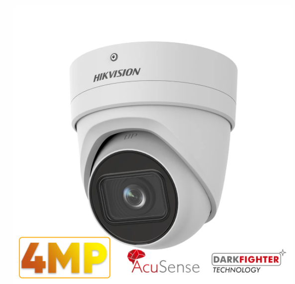 Hikvision DS-2CD2H46G2-IZS - AcuSense 4MP motorized varifocal lens Darkfighter turret camera with IR