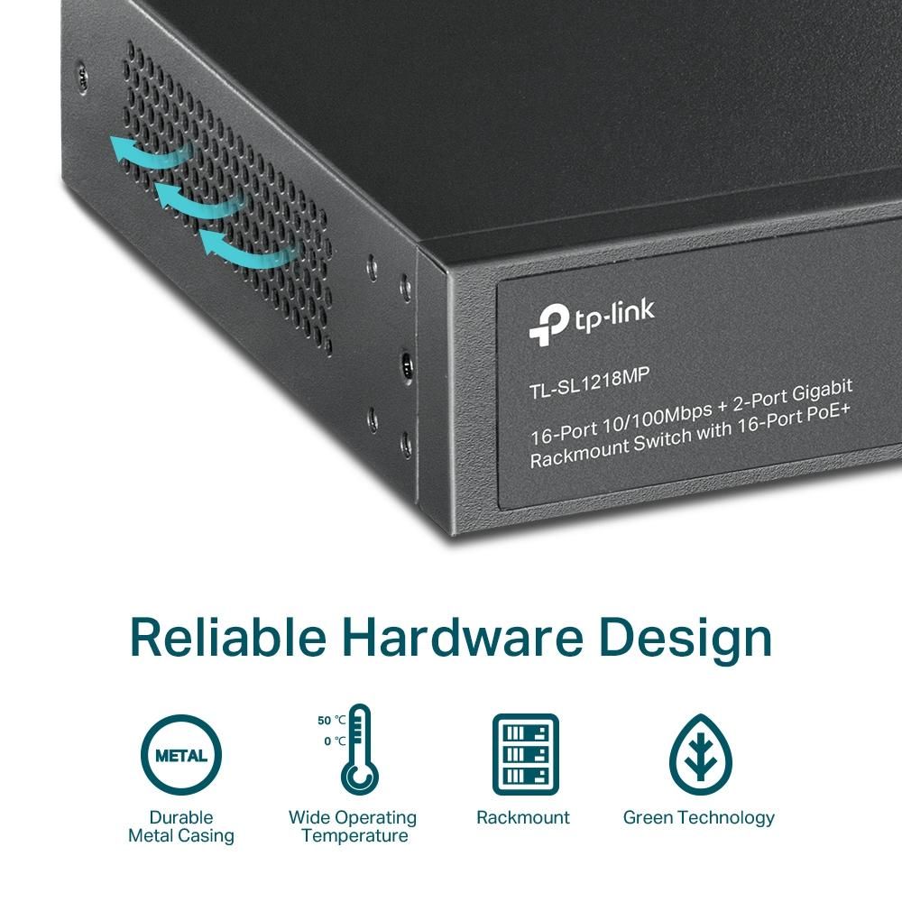 Tp-Link 16-Port 16-Port PoE+ Gigabit Network Switch