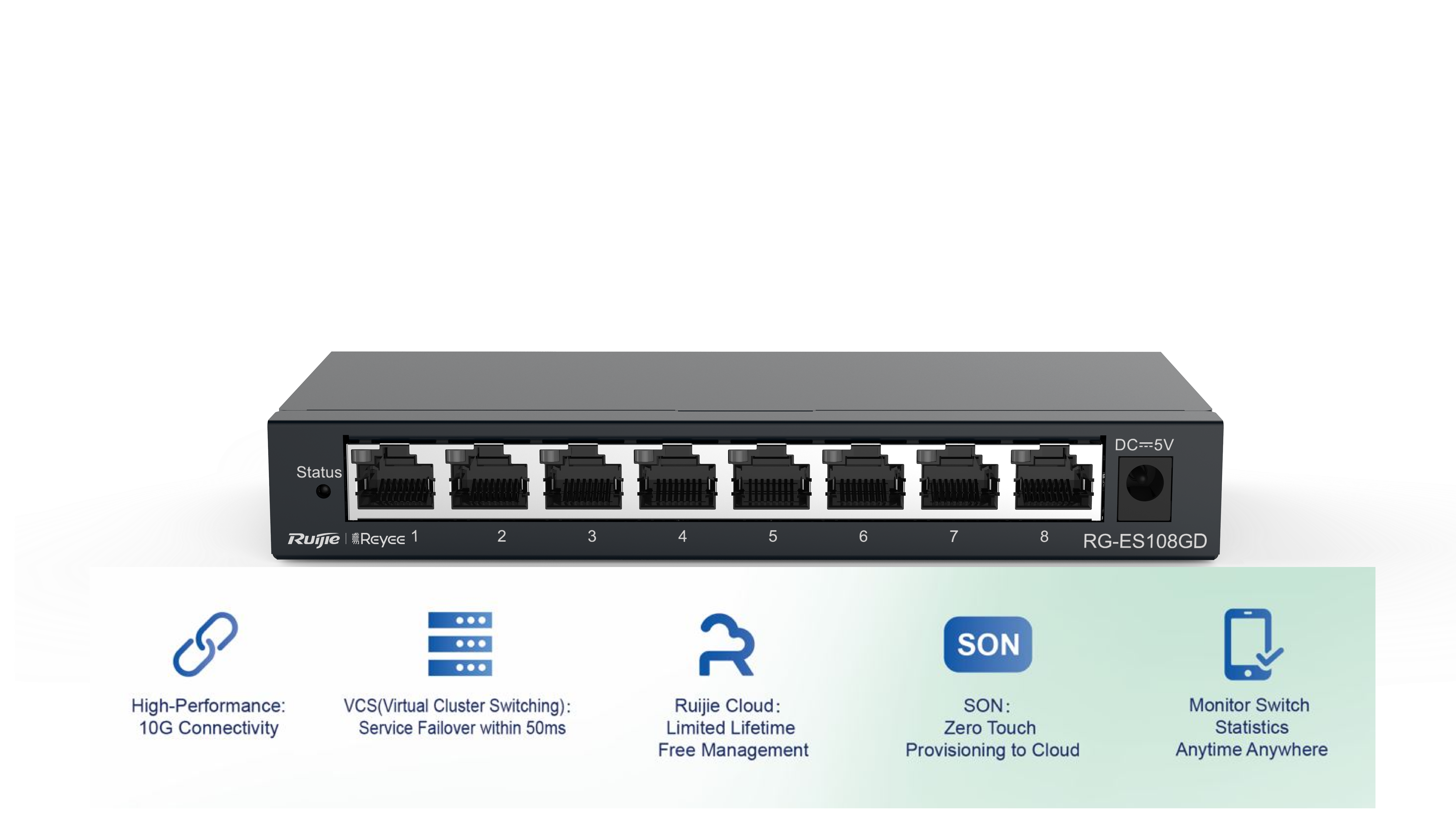 Reyee 16-Port Gigabit Unmanaged Desktop Switch