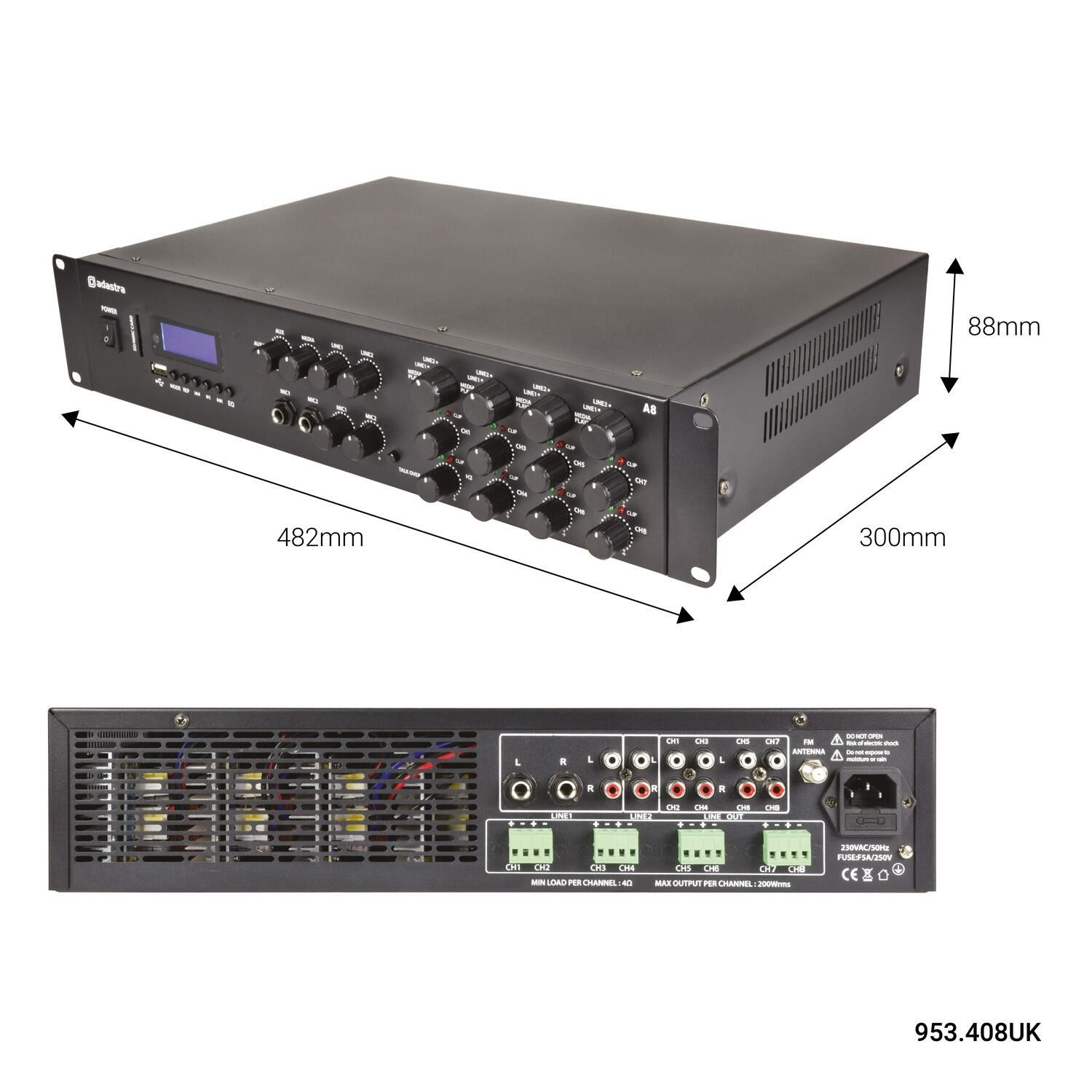 adastra A-series Multi Zone Stereo Amplifiers