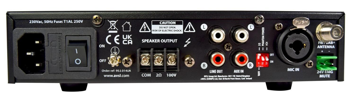 adastra UX Series Compact 100V Mixer-Amplifiers