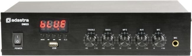 Adastra - DM25 Digital 100V Mixer-Amp 25W with USB/FM and Bluetooth