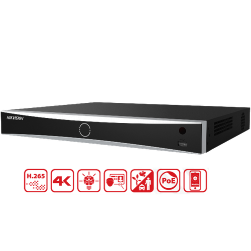 Hikvision DS-7608NXI-K2/8P 8-ch PoE 1U K Series AcuSense 4K NVR front