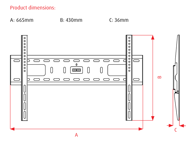 OMP M7416 FIXED TV WALL MOUNT - MEDIUM