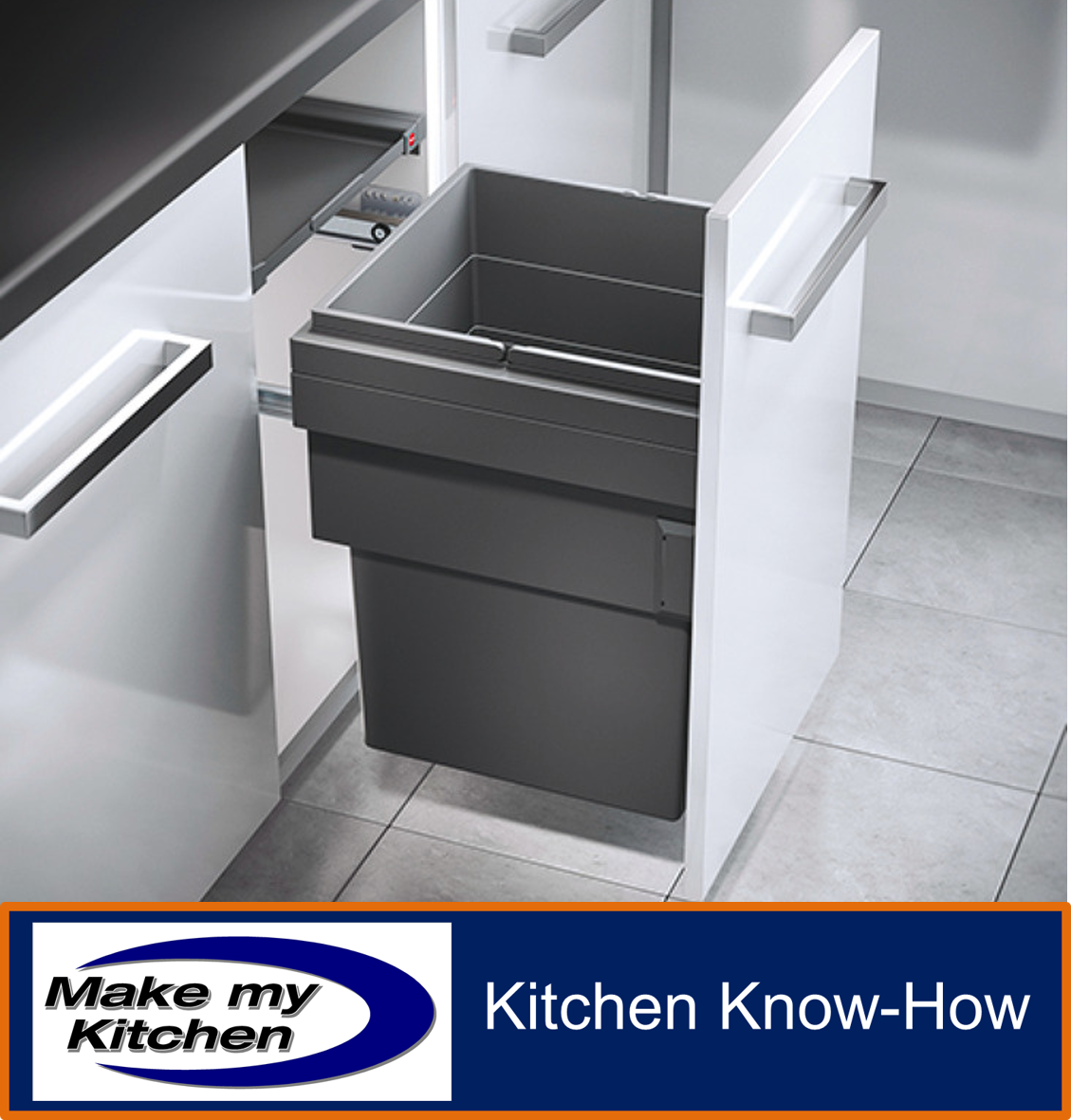 Hailo Synchro 55 Litre Pull Out Soft Close Kitchen Bin for 450mm Unit