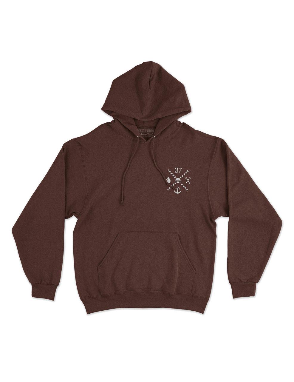 Unisex pullover hoodie — chocolate (front view)