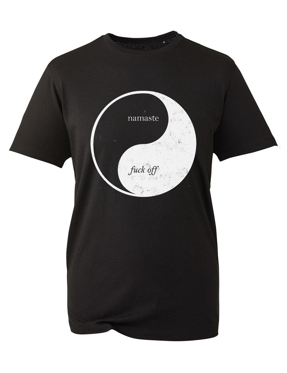 Namaste fuck off yin-yang t-shirt black