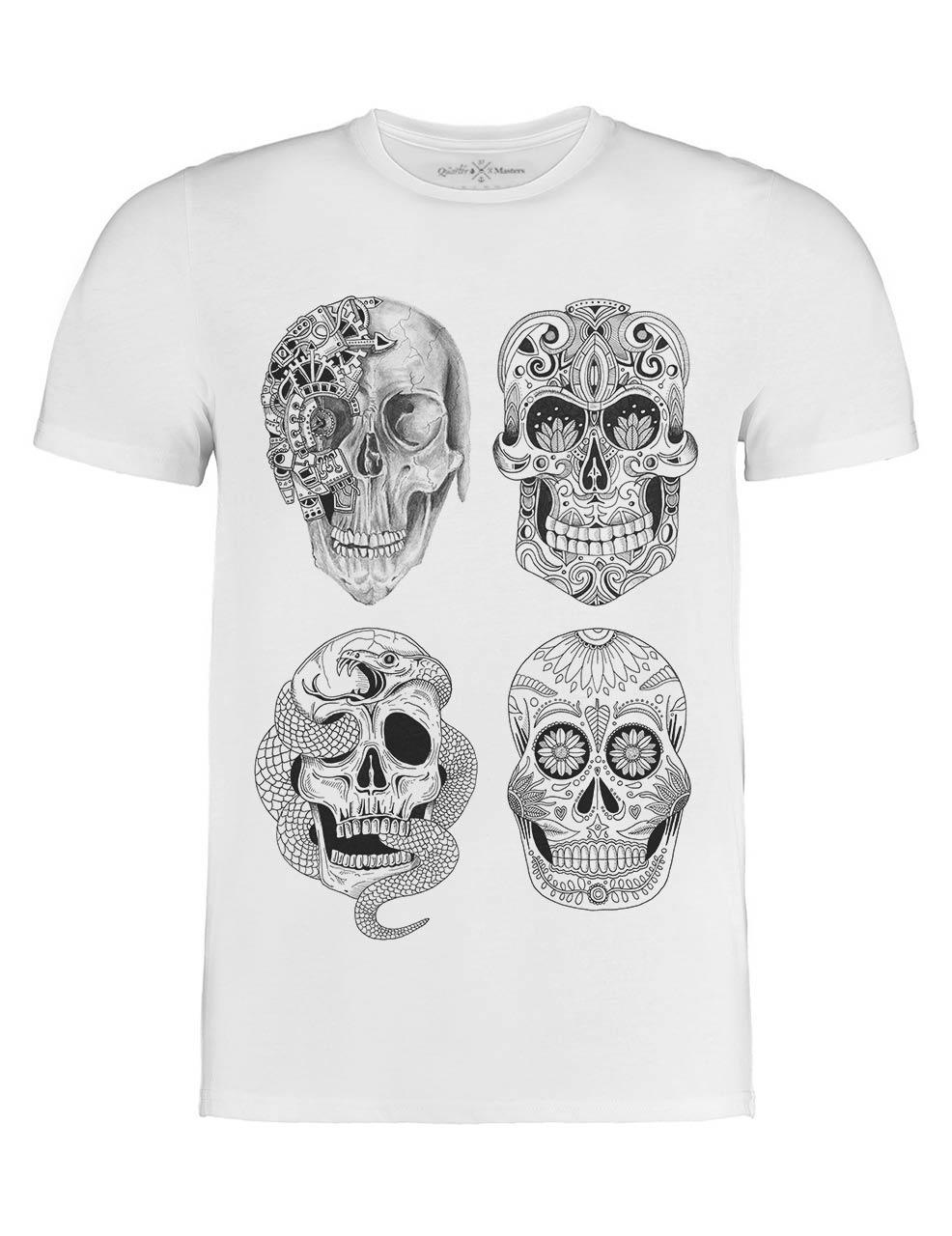 Four Skulls T-shirt by Squidoodle