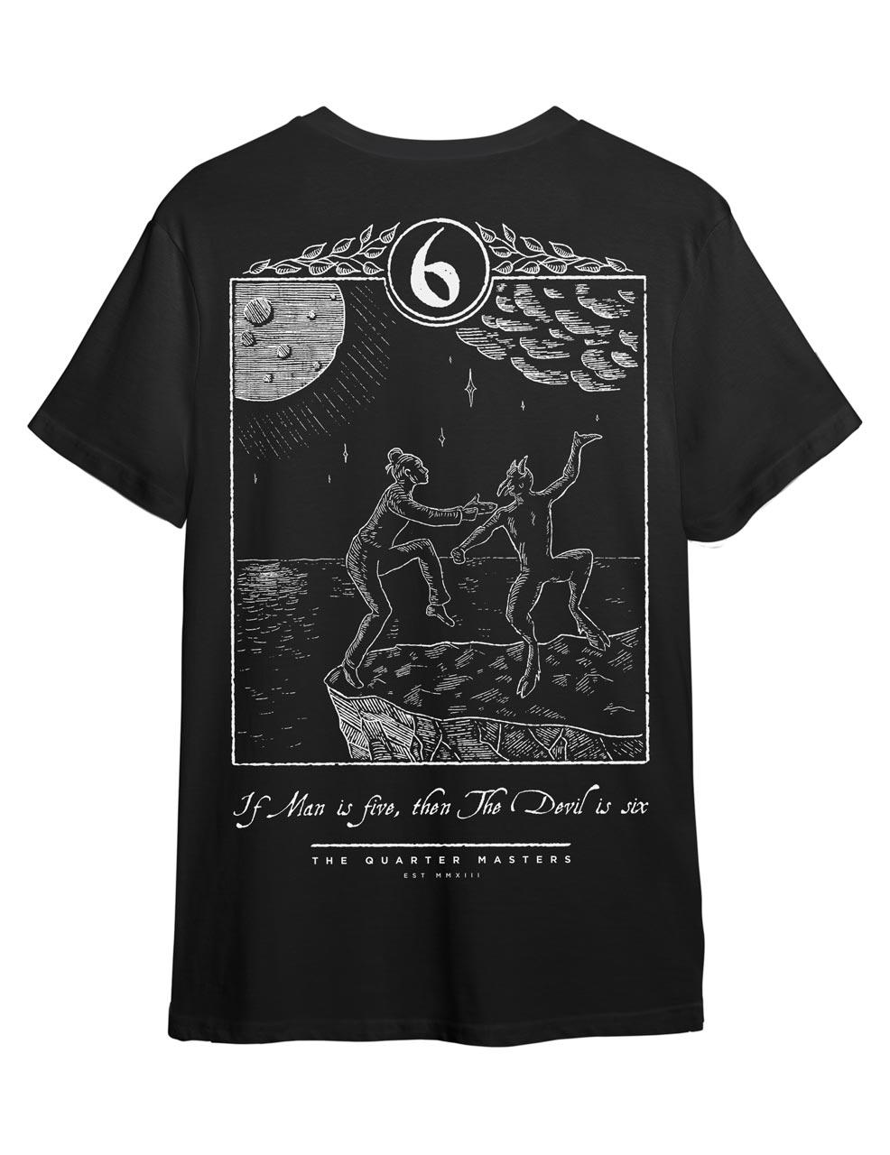 If man is five then the devil is six T-shirt with back print