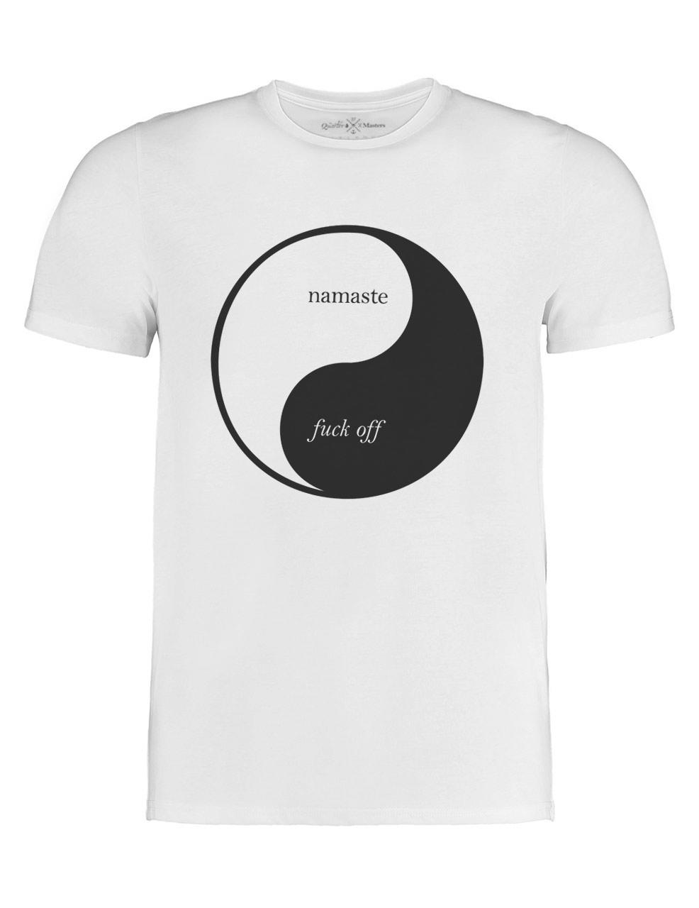 Namaste fuck off yin-yang t-shirt white