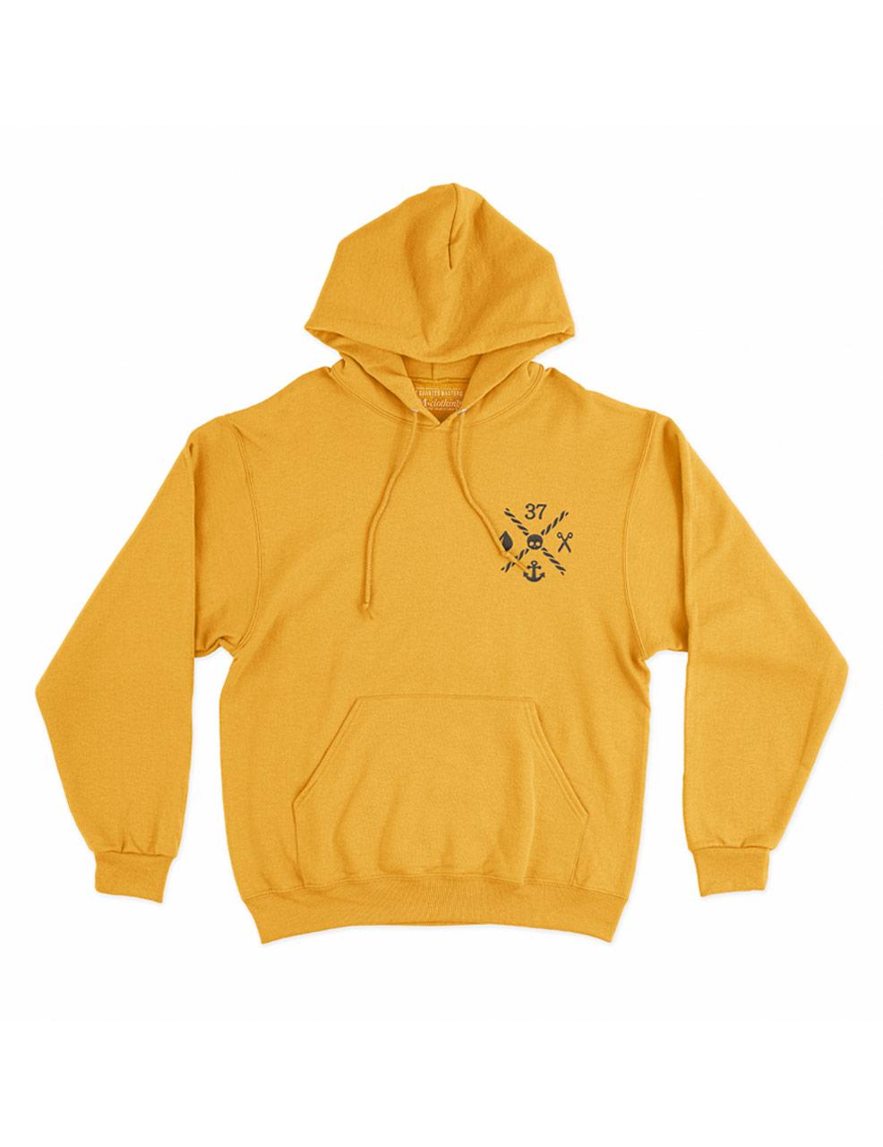Unisex pullover hoodie — honey mustard (front view)