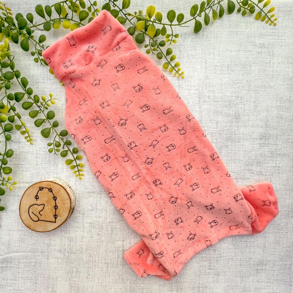 Cuddle Fleece Onesie - Pink Dog | Lottie's Label
