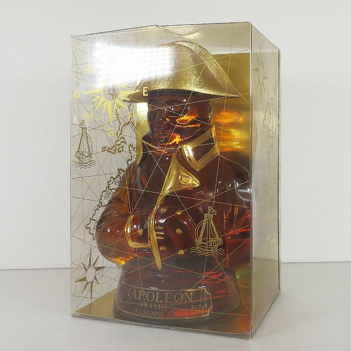 Brandy Teichenne Napoleon Figure Glass with Gold Decanter (70cl
