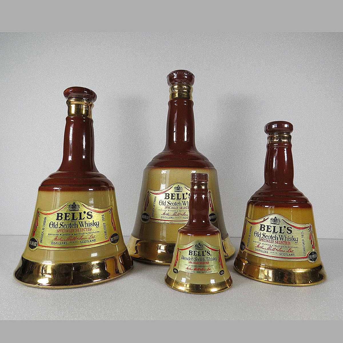 Bells 1970s 4 decanters