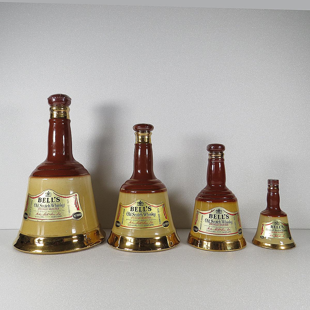 Bells 1970s 4 decanters f
