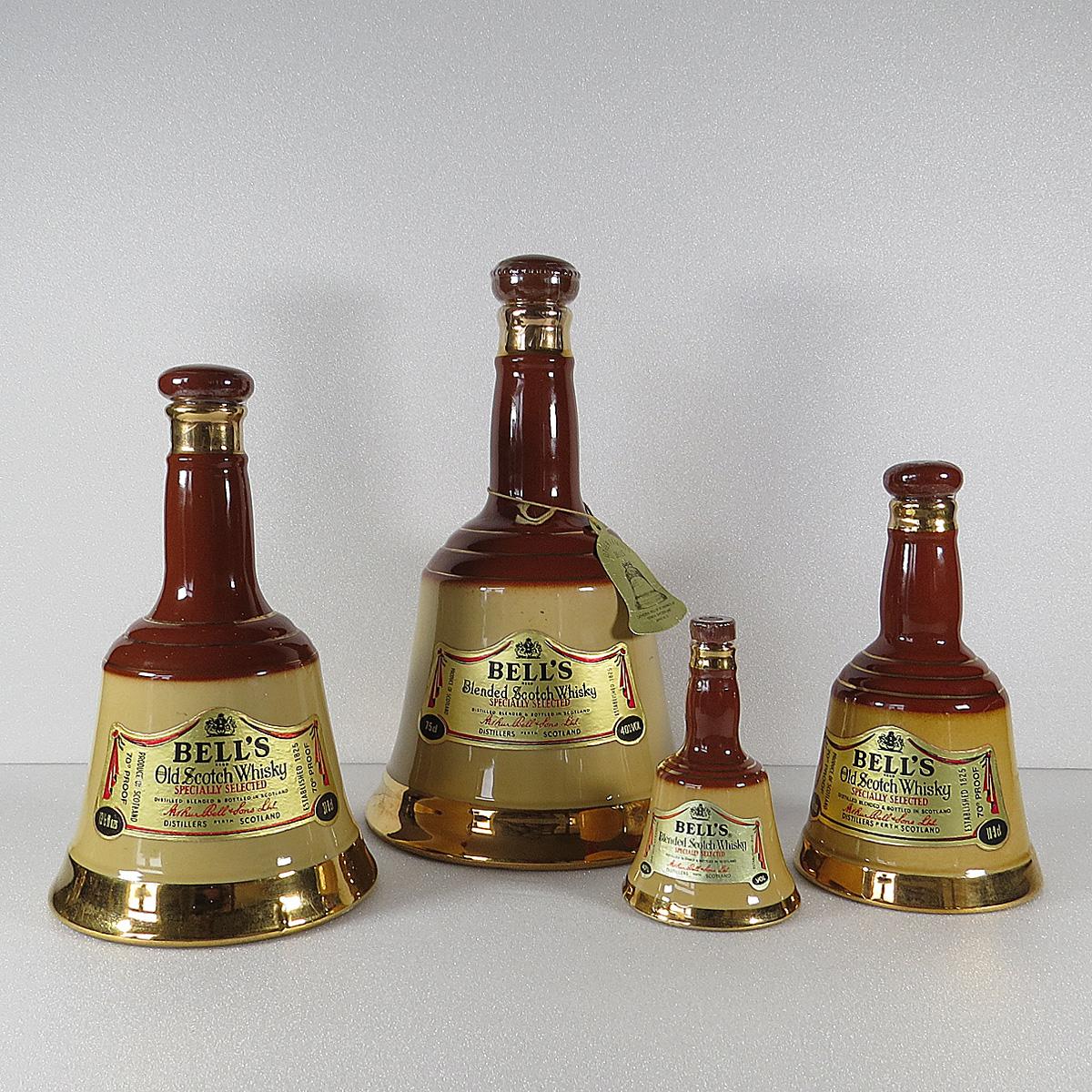 Bells 1980s 4 decanters