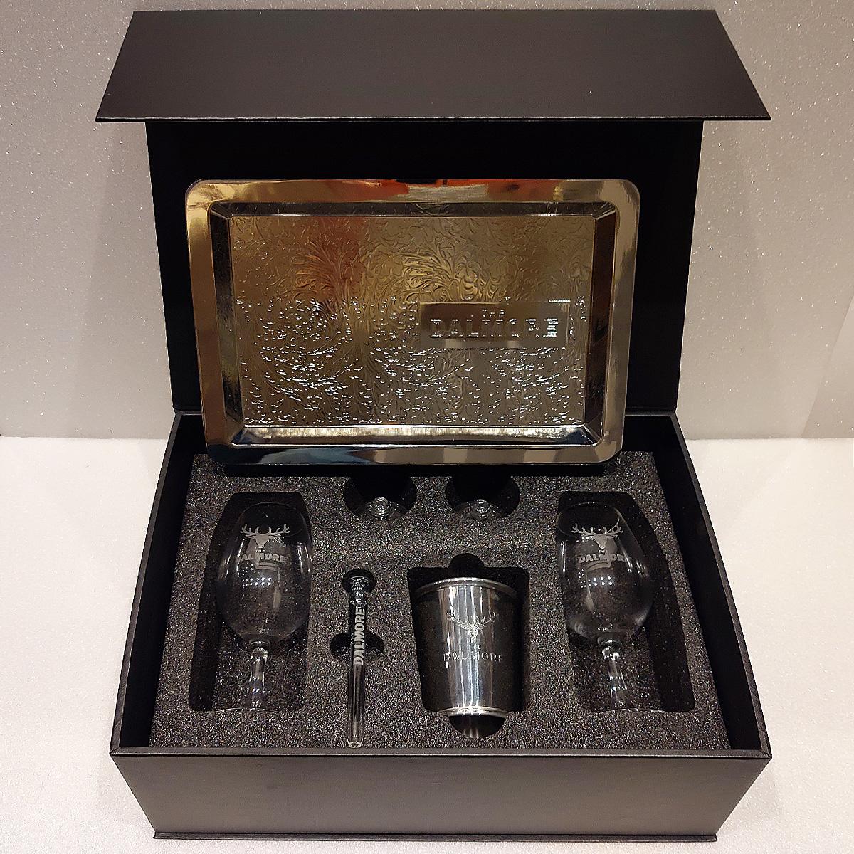 x Dalmore Silver Tray with Glencairn Copita Nosing Glasses and Pewter ...