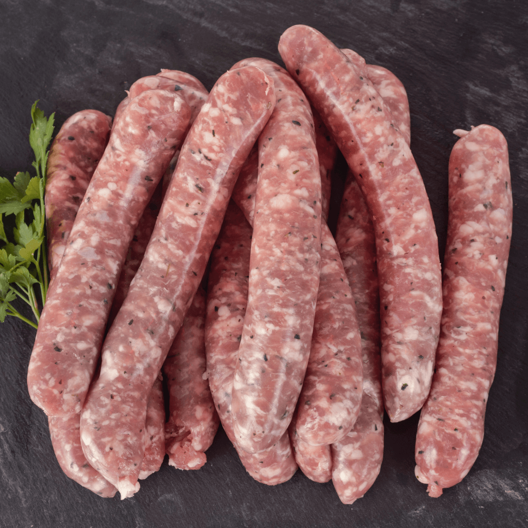 gourmet sausages from local butcher