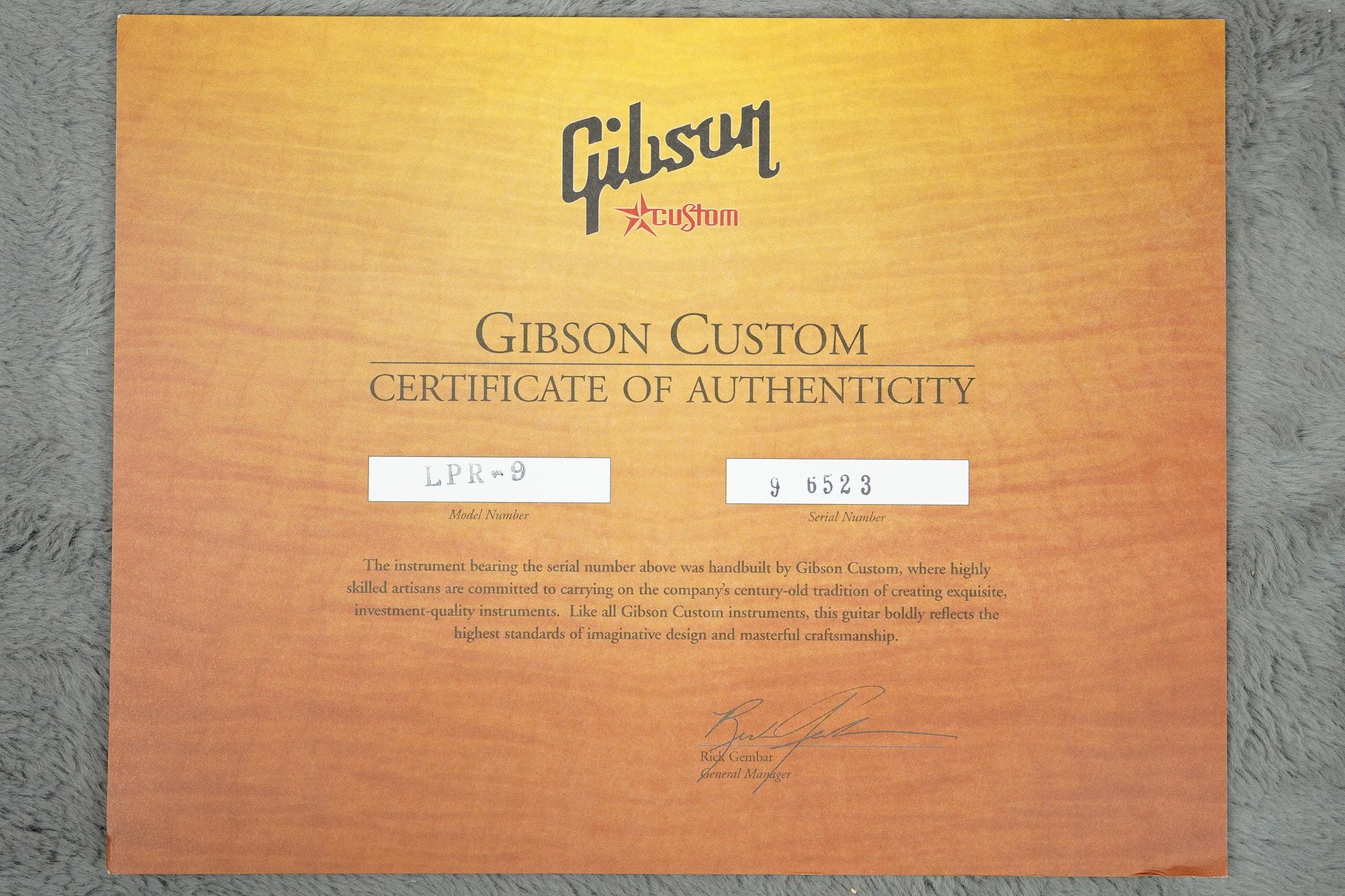 2006 Gibson Custom Shop Les Paul R9 VOS Tobacco Burst