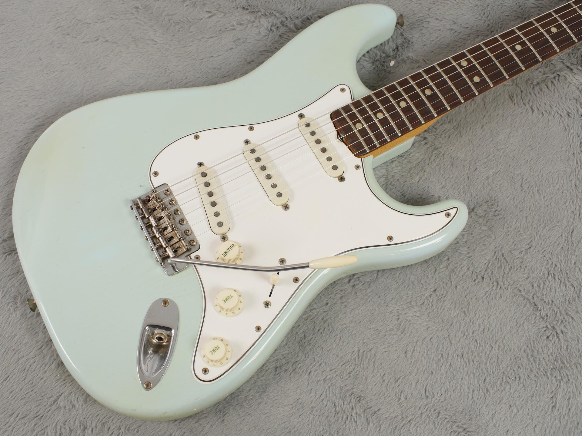 1965 near MINT Fender Stratocaster Daphne Blue + OHSC Tags