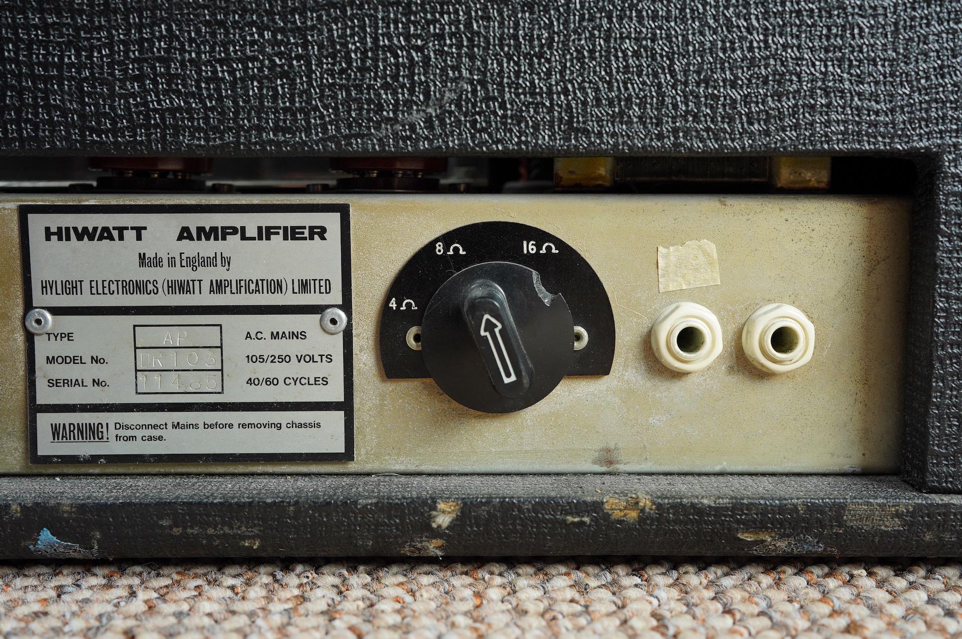 1977 HiWatt DR103 Amplifier Head