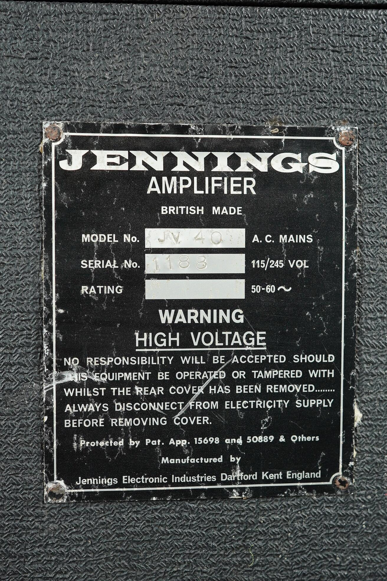 1971 Jennings JV-40 Amplifier