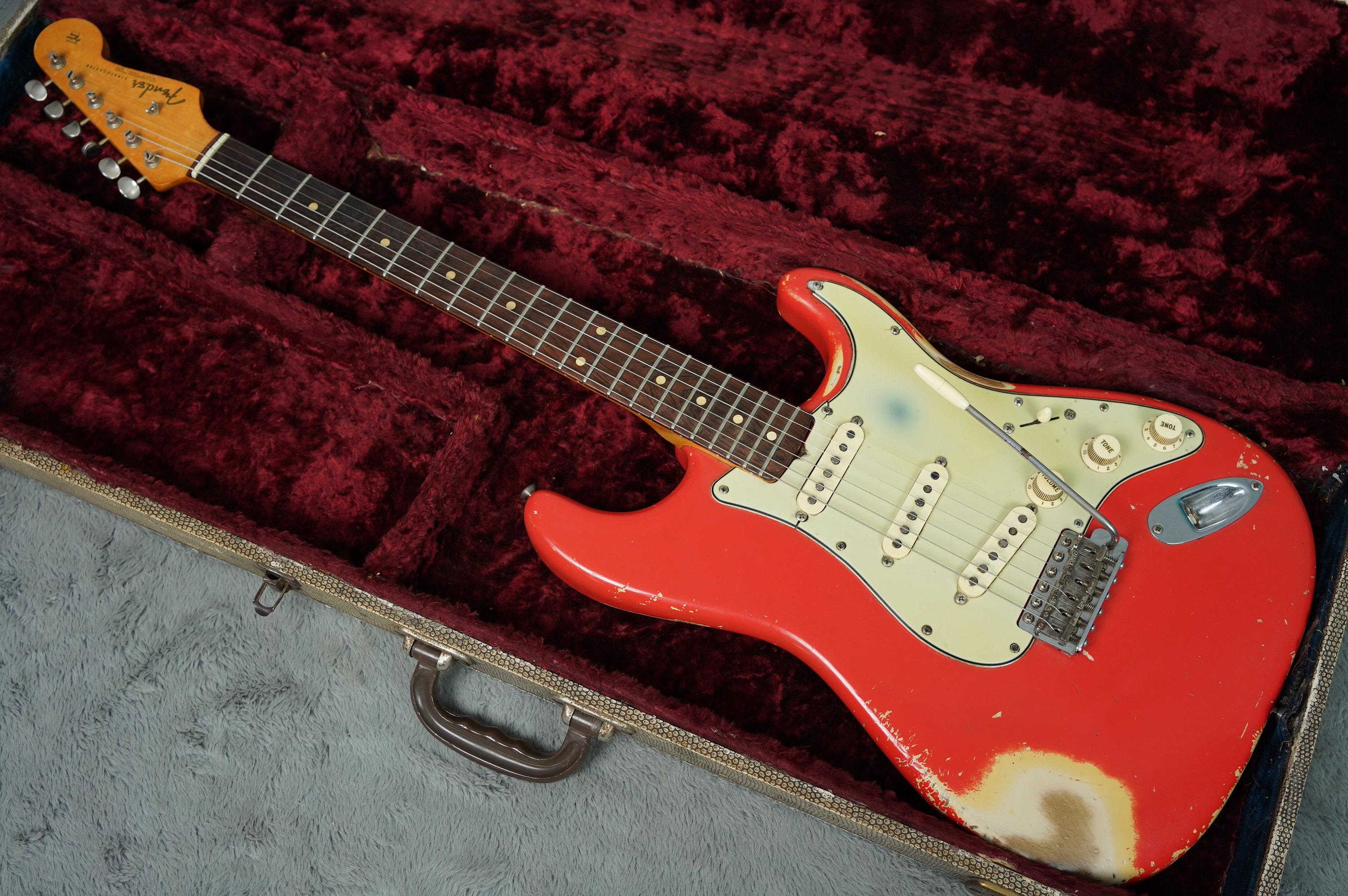 1962 Fender Stratocaster Slab board, Fiesta Red + OHSC