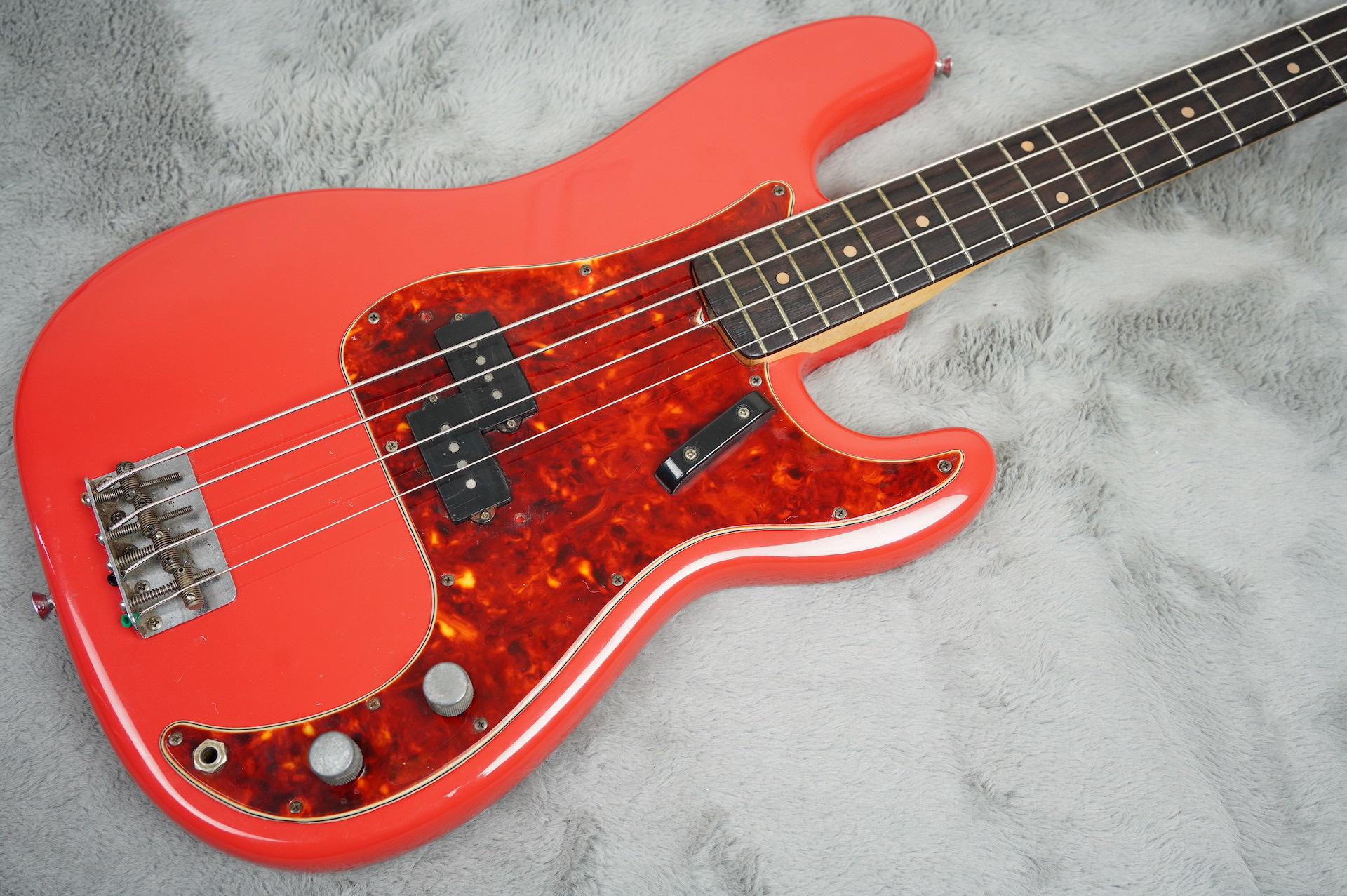 Squier precision deals bass fiesta red