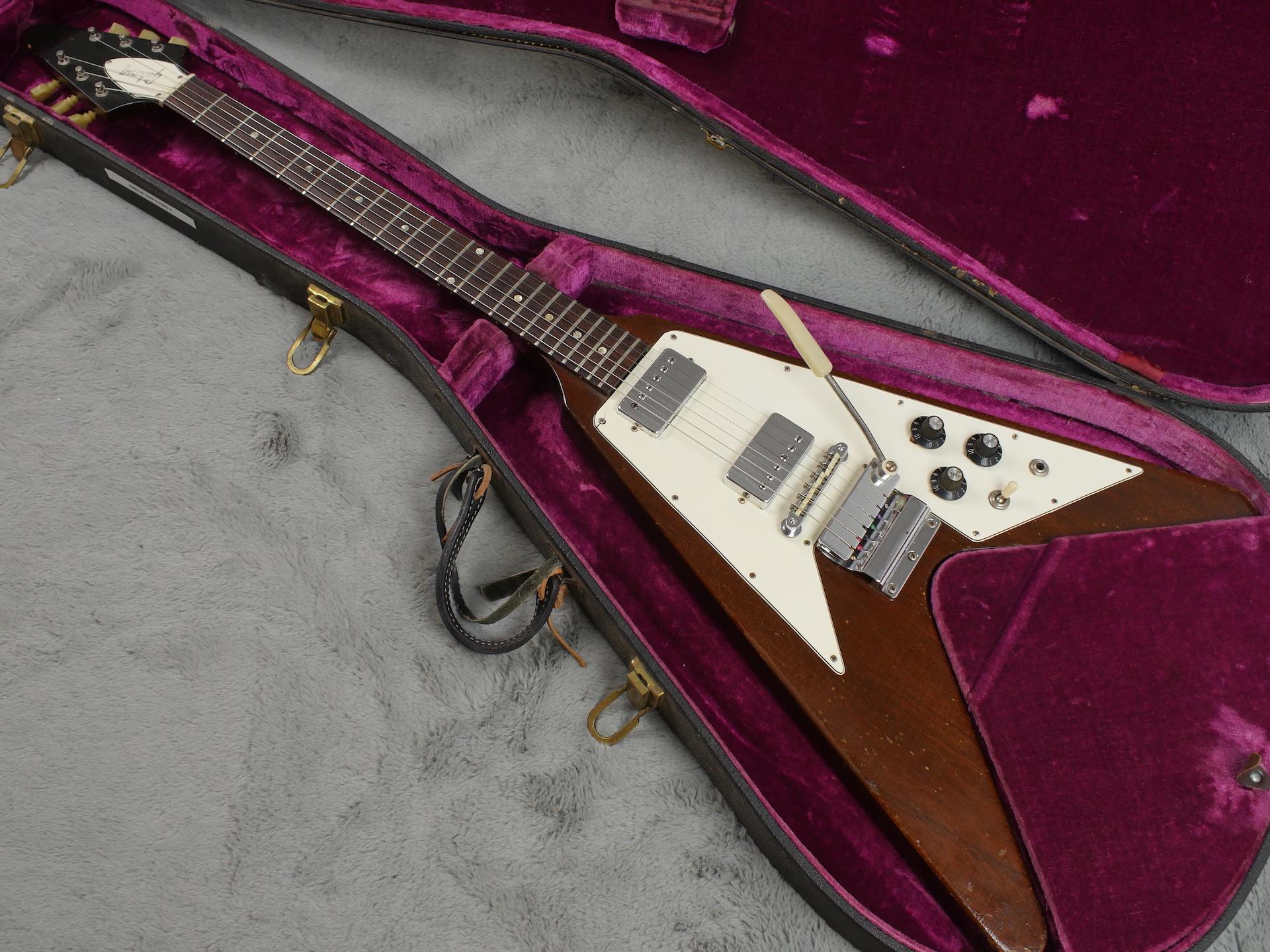 1969 Gibson Flying V Walnut RARE black headstock front!