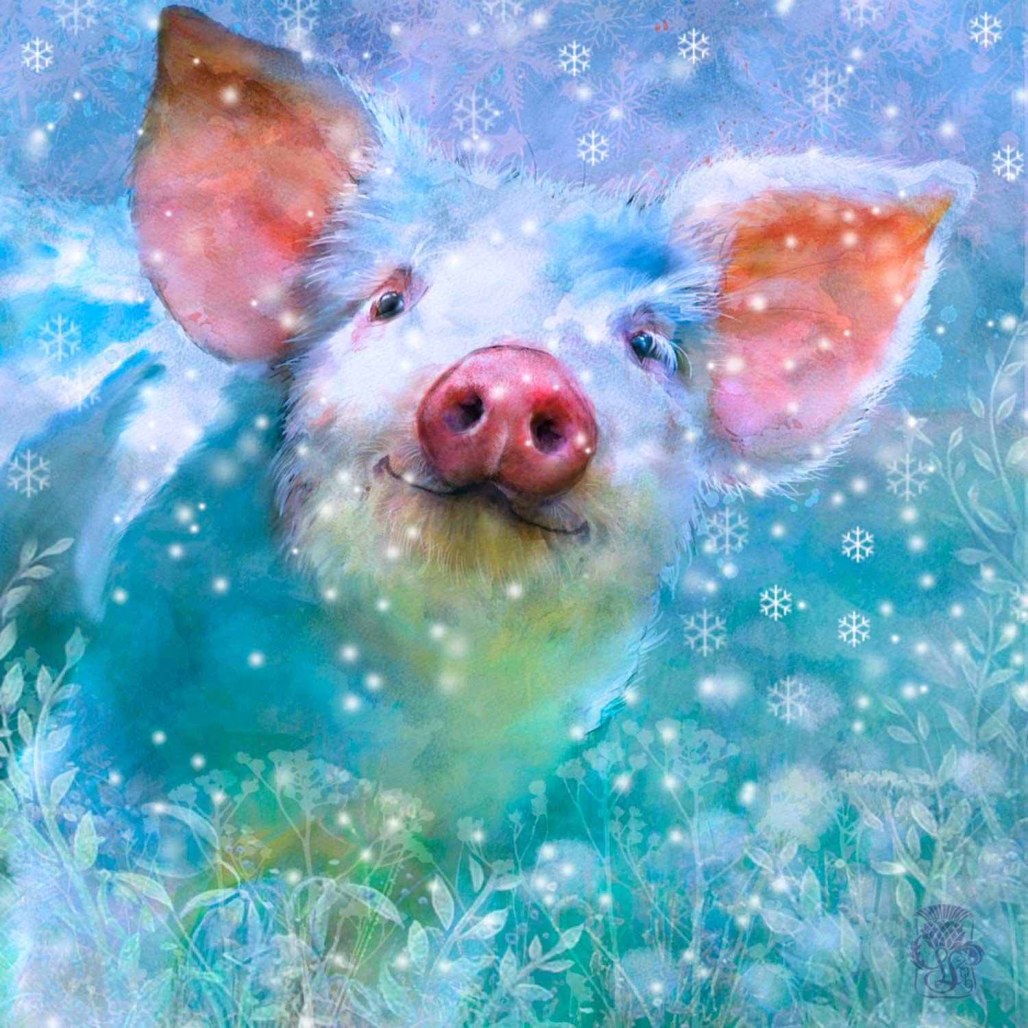 Christmas Piglet by artist Lee Scammacca