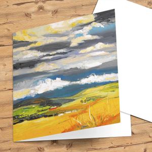 Distant Storm Clouds, Glenlivet Greeting Card from an original painting by artist Judith I Bridgland
