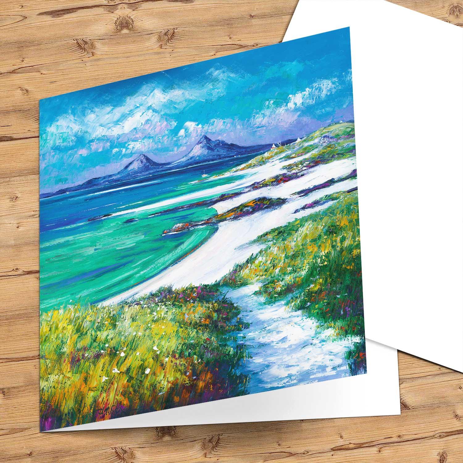 Visit to Sanna Bay Greeting Card from an original painting by artist Jean Feeney