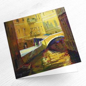 Sunny Corner, Venice Greeting Card from an original painting by artist Margaret Evans
