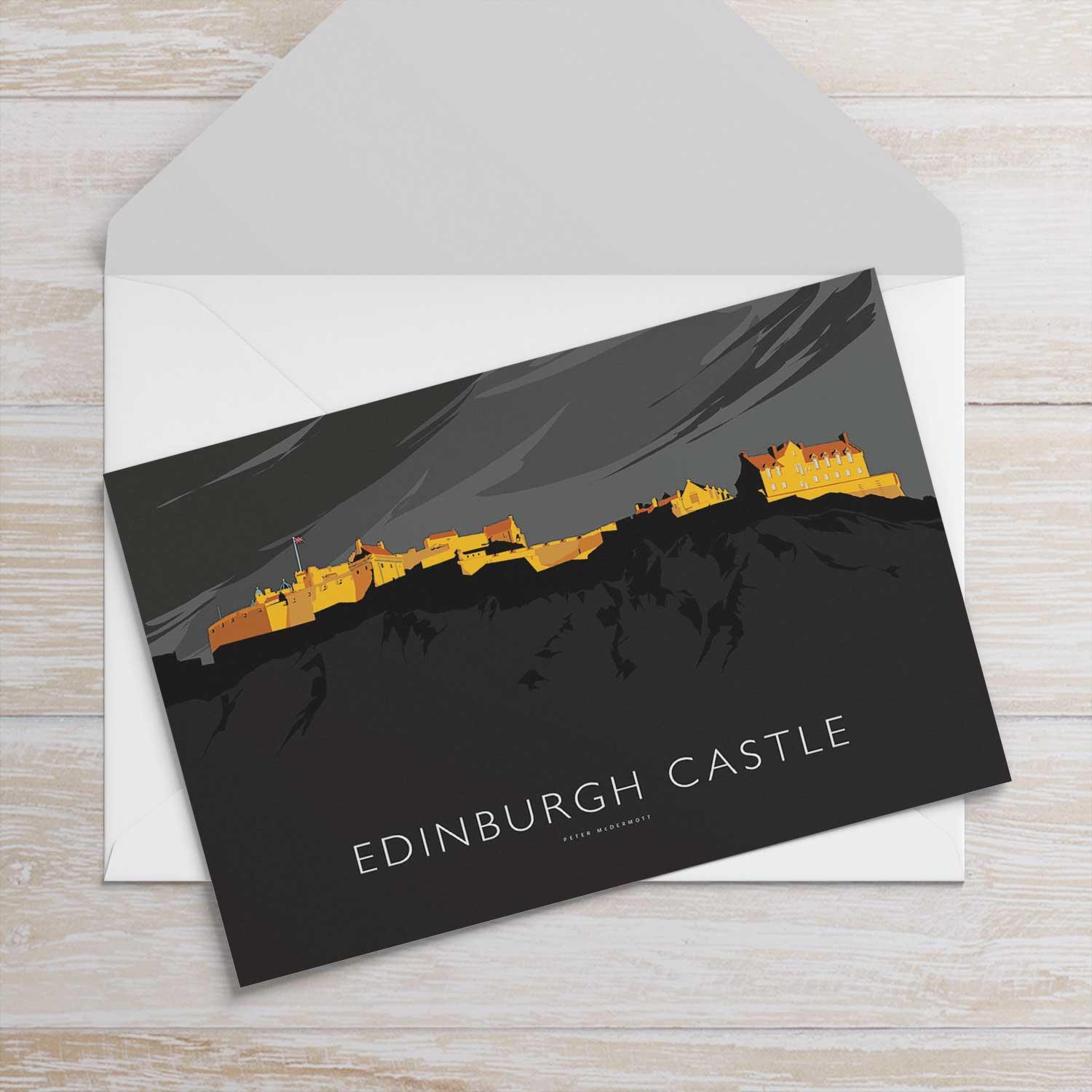Edinburgh Castle Greeting Card from an original painting by artist Peter McDermott
