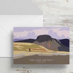 Great Gable The Lakes Greeting Card from an original painting by artist Peter McDermott