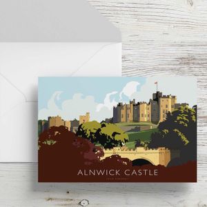 Alnwick Castle Greeting Card from an original painting by artist Peter McDermott