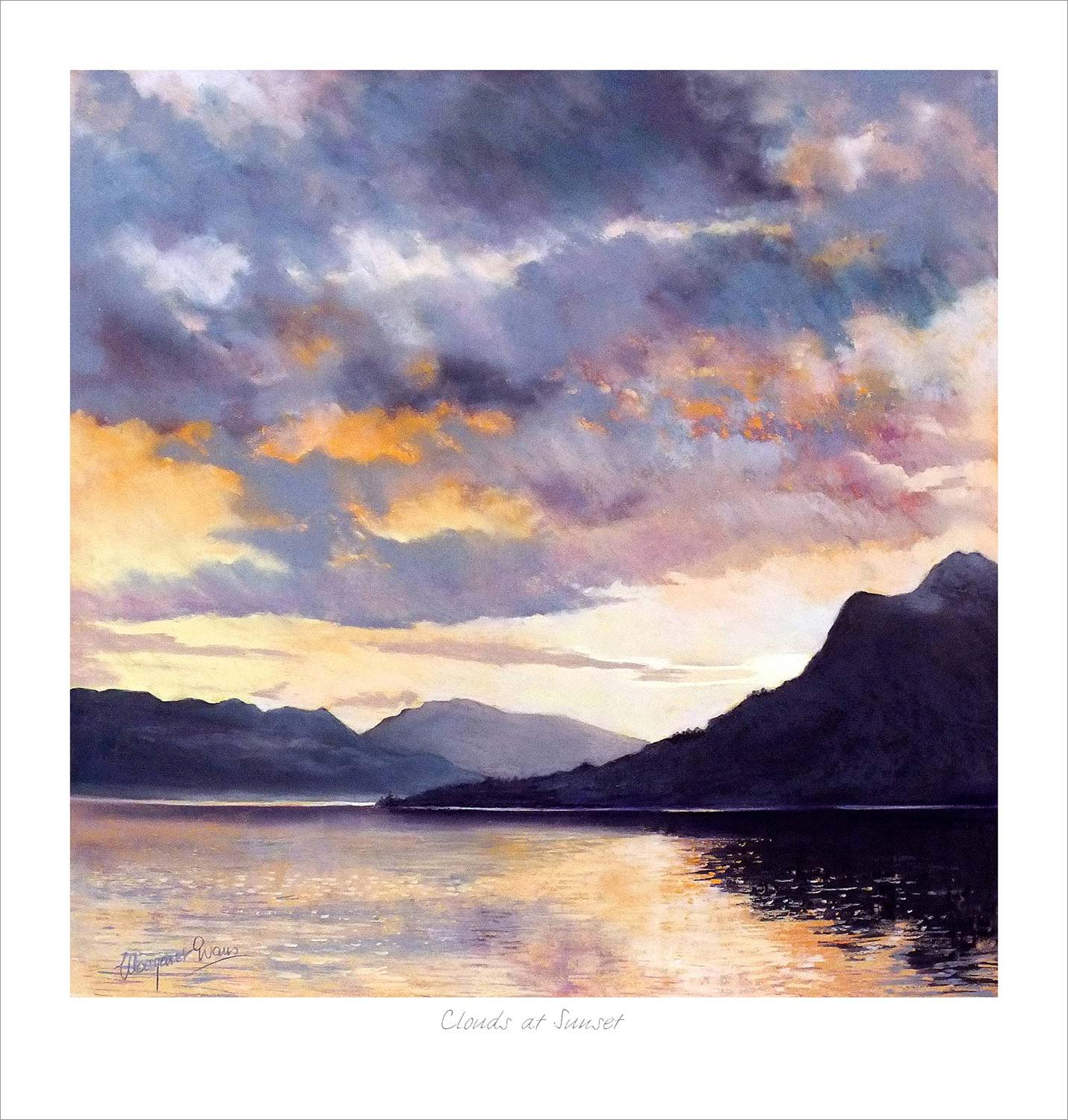 Clouds at Sunset Art Print from an original painting by artist Margaret Evans