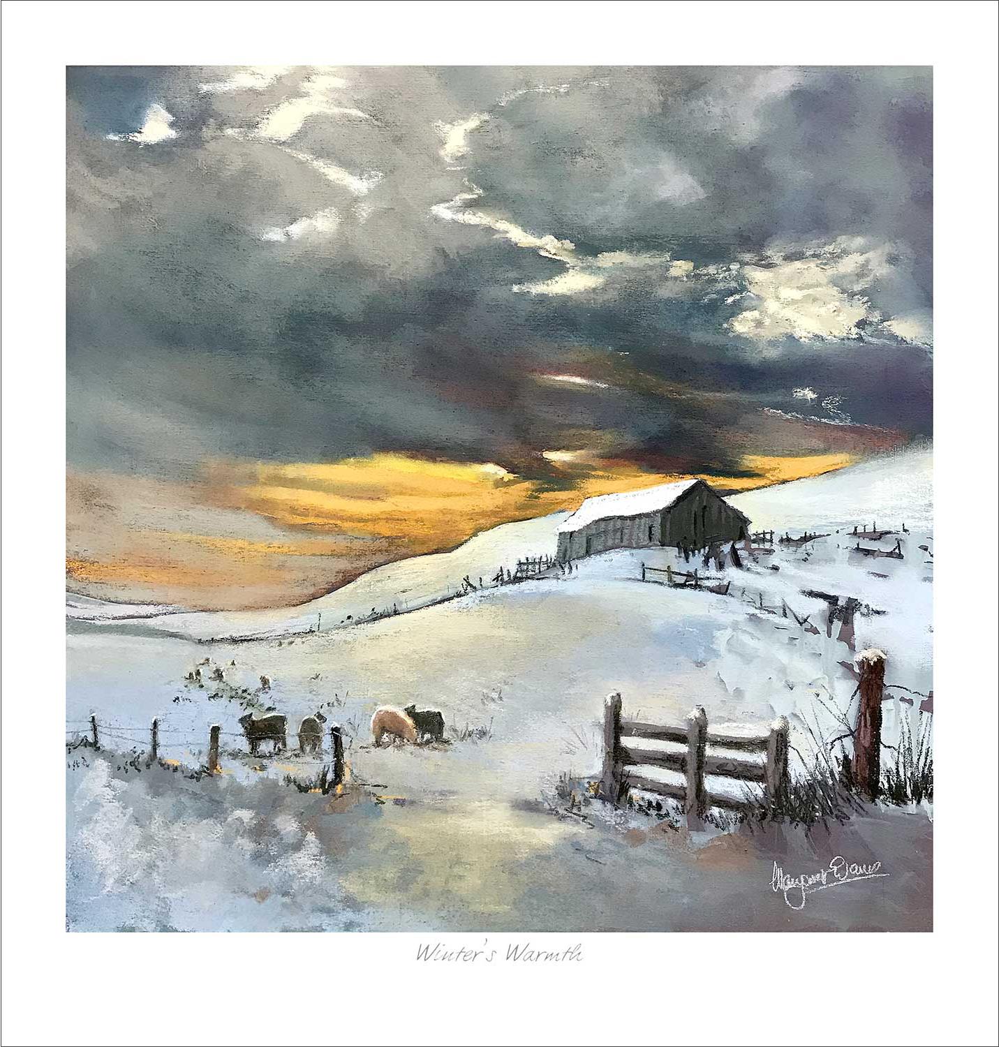 Winters Warmth Art Print from an original painting by artist Margaret Evans
