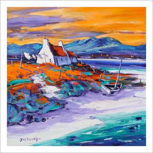 Evening on the Shore, Loch Ewe Art Print from an original painting by artist Jean Feeney
