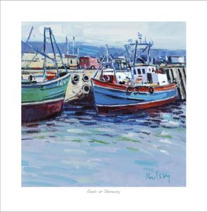 Boats at Tobermory Art Print from an original painting by artist Robert Kelsey