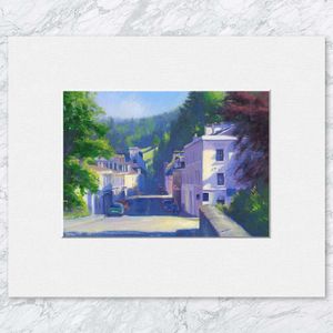 Early Morning Shadows, Dunkeld Mounted Card from an original painting by artist Colin Robertson
