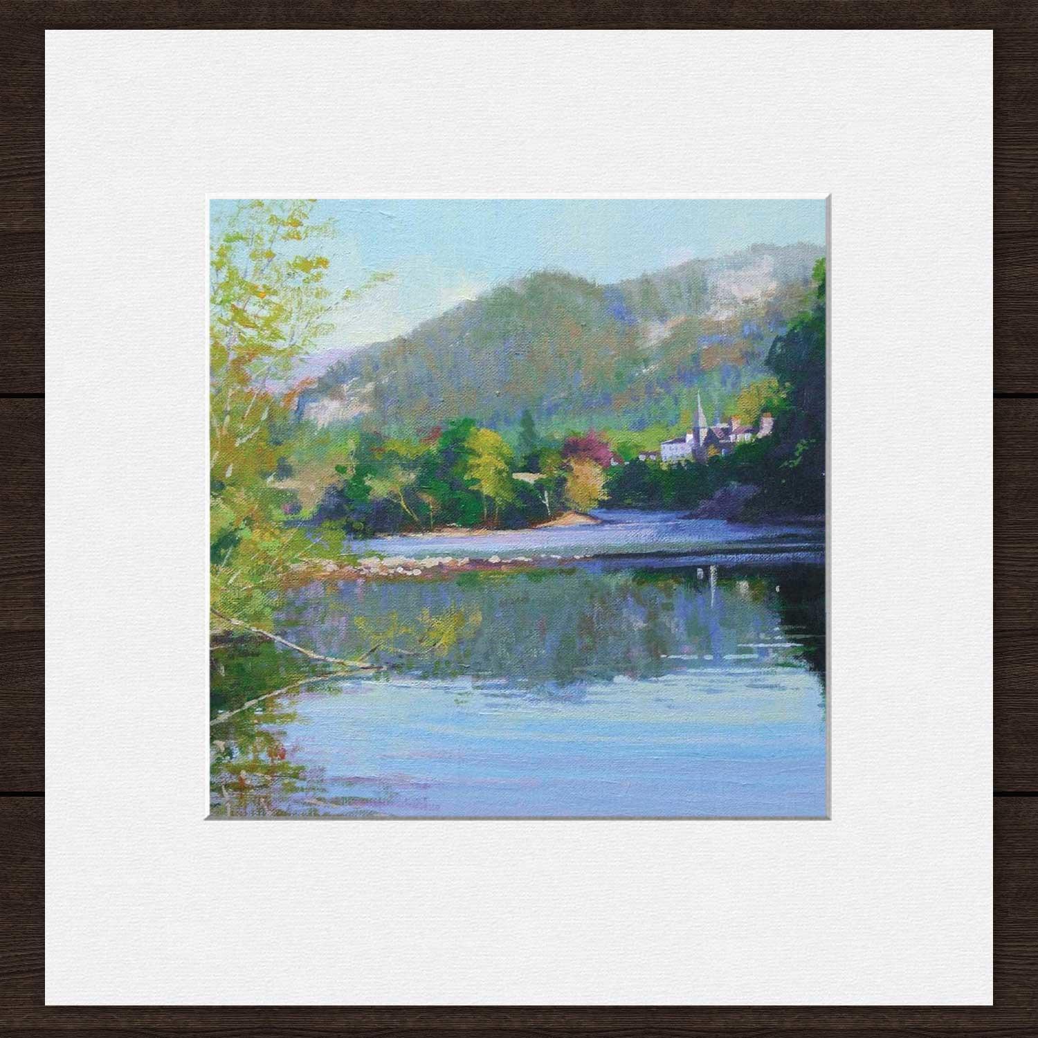 Quiet Reflections, Dunkeld Mounted Card from an original painting by artist Colin Robertson