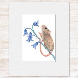 Bluebell Blessings Mounted Card from an original painting by artist Marjory Tait